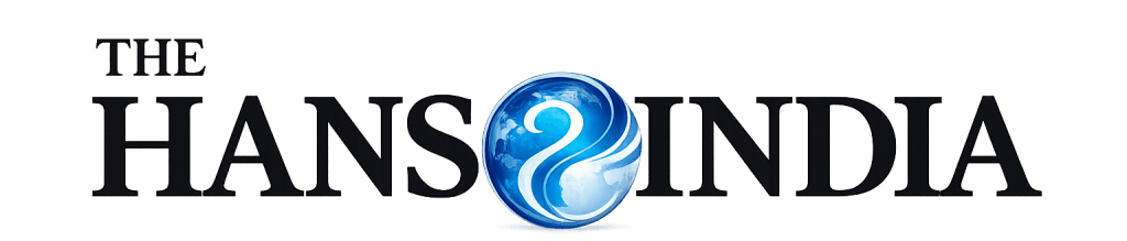 The Hans India logo featuring a blue yin-yang sphere symbol with white swoosh design
